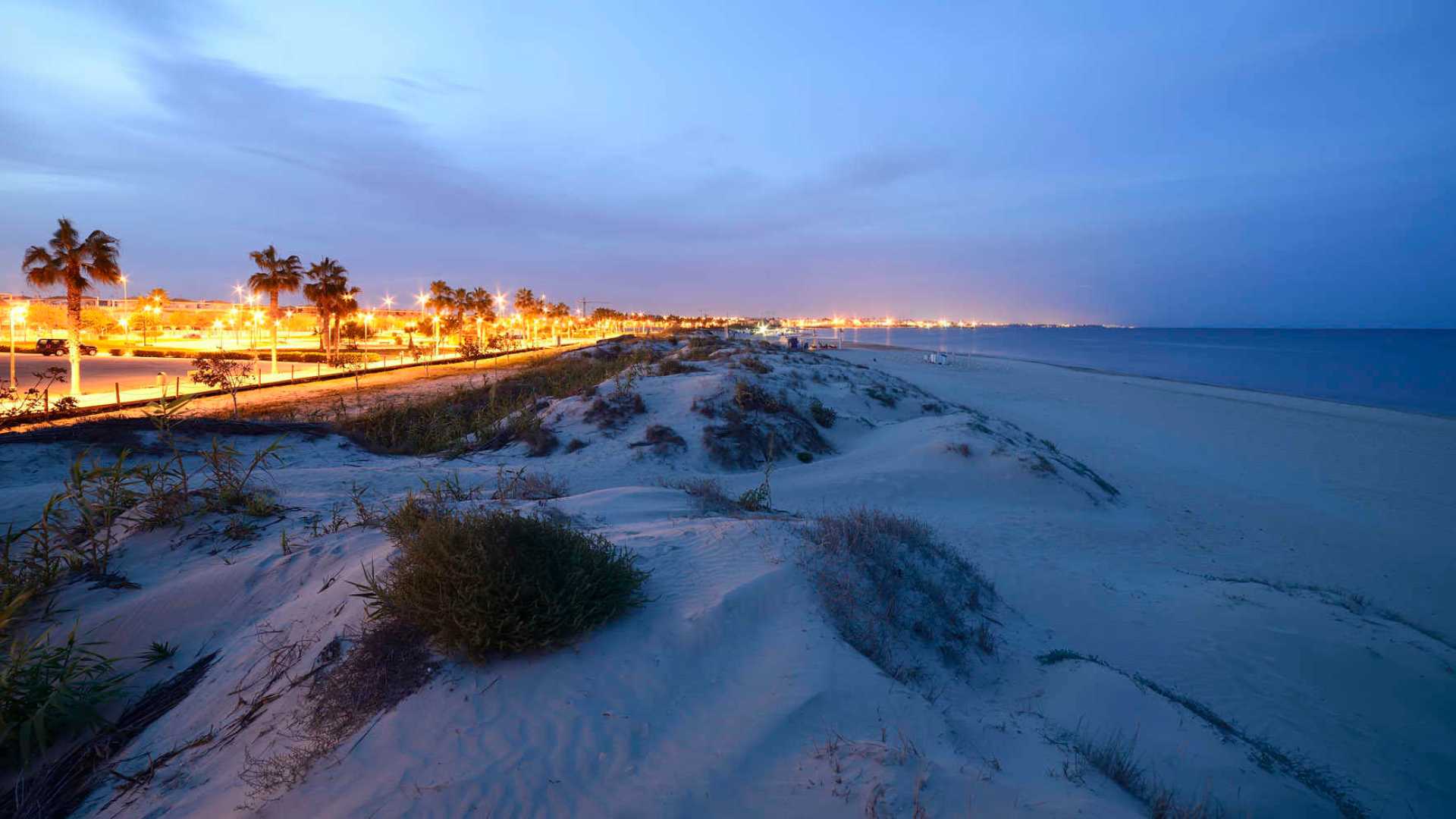 Pasarelas de madera sobre las dunas de la Playa de las Higuericas